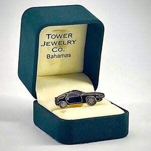 Porsche 924 944 948 S Sports Car Black  Enamel Promotional Tie Tack Lapel Pin